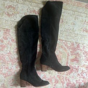 Knee High Black Suede Boots